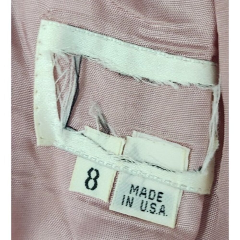 Vintage Pink Leather Strapless Dress Size 8 Mermaid Midi Genuine Leather USA - Picture 9 of 13